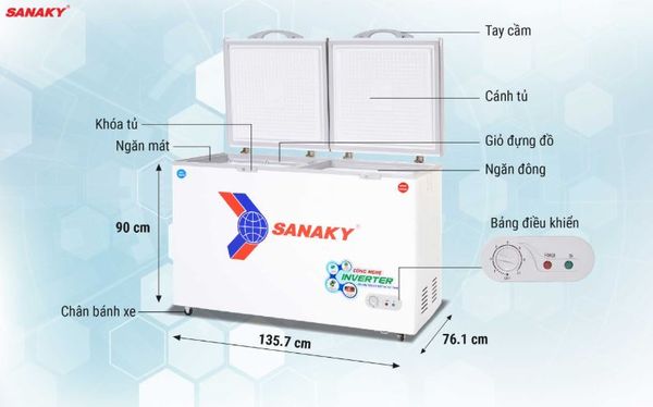 Tủ Đông Sanaky Inverter VH-6699HY3 660 lít