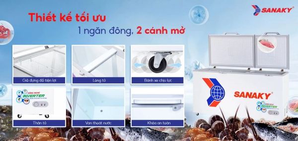 Tủ Đông Sanaky Inverter VH-6699HY3 660 lít