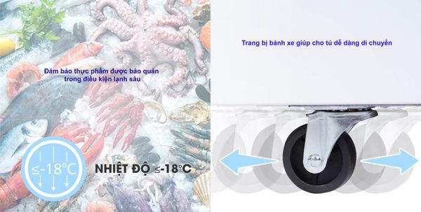 tủ đông Sanaky 250 cLits dễ dàng điều chỉnh nhiệt độ