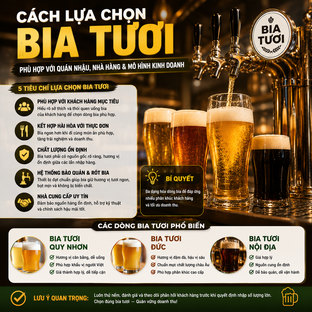 Cách Lựa Chọn Bia Tươi Phù Hợp Cho nhà hàng