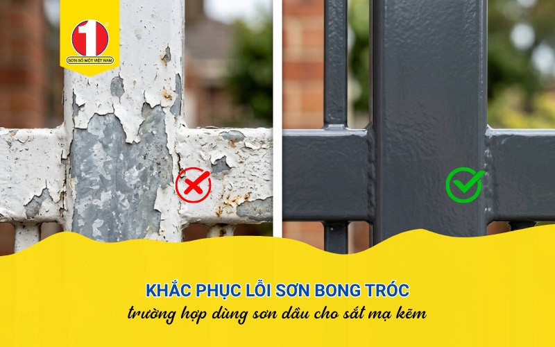 [Sổ Tay Thi Công] Cách Xử Lý Khi Dùng Sơn Dầu Cho Sắt Mạ Kẽm Bị Bong Tróc