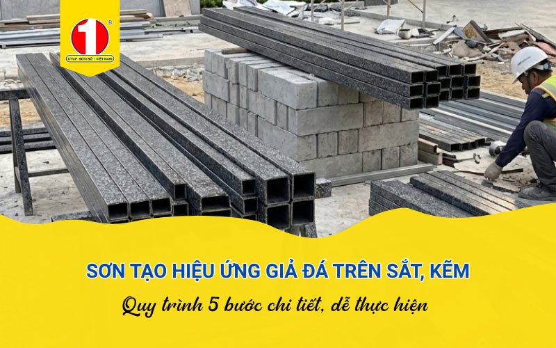 5 Bước Sơn Tạo Hiệu Ứng Giả Đá Trên Bề Mặt Sắt, Sắt Mạ Kẽm