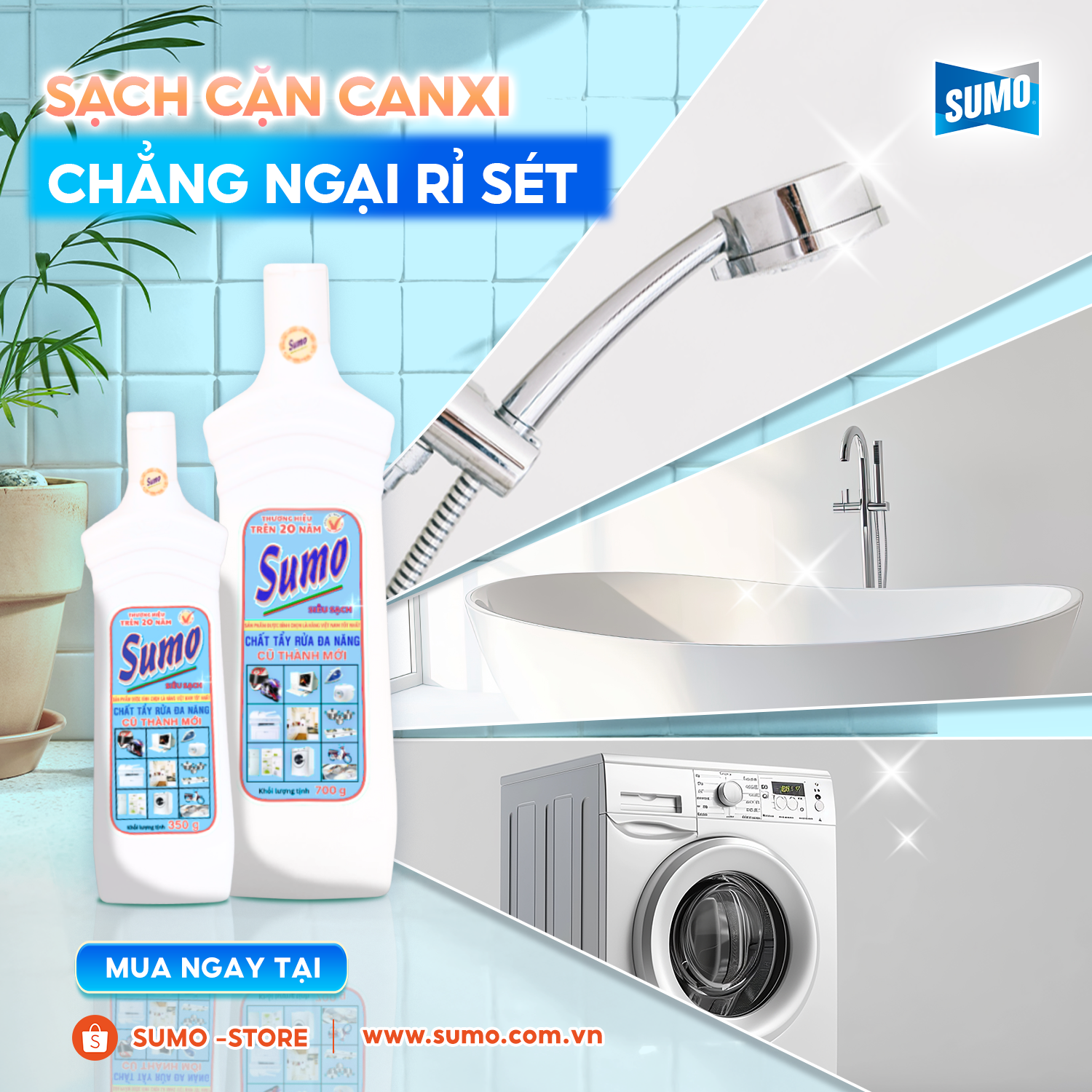 SẠCH CẶN CANXI, CHẲNG NGẠI RỈ SÉT