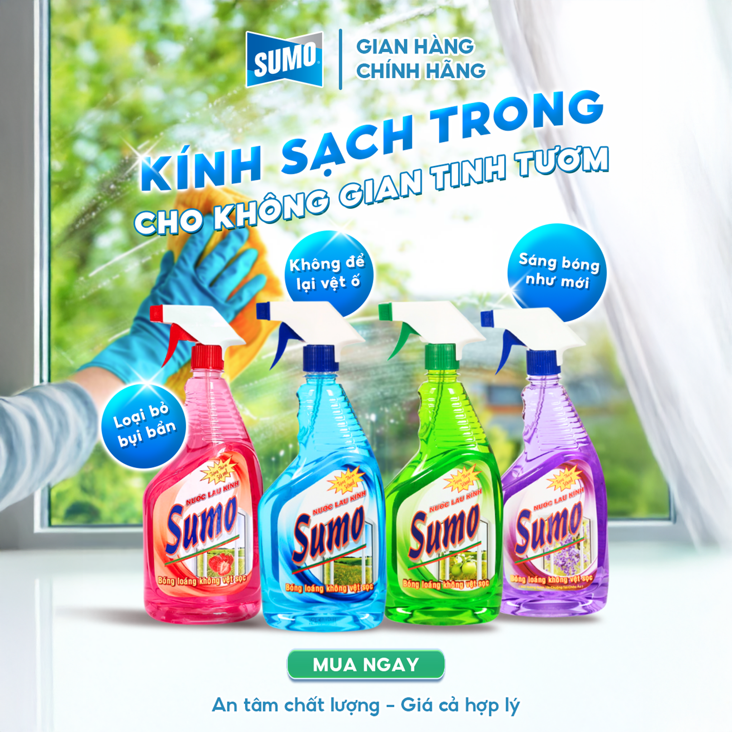 KÍNH SẠCH TRONG CHO KHÔNG GIAN TINH TƯƠM