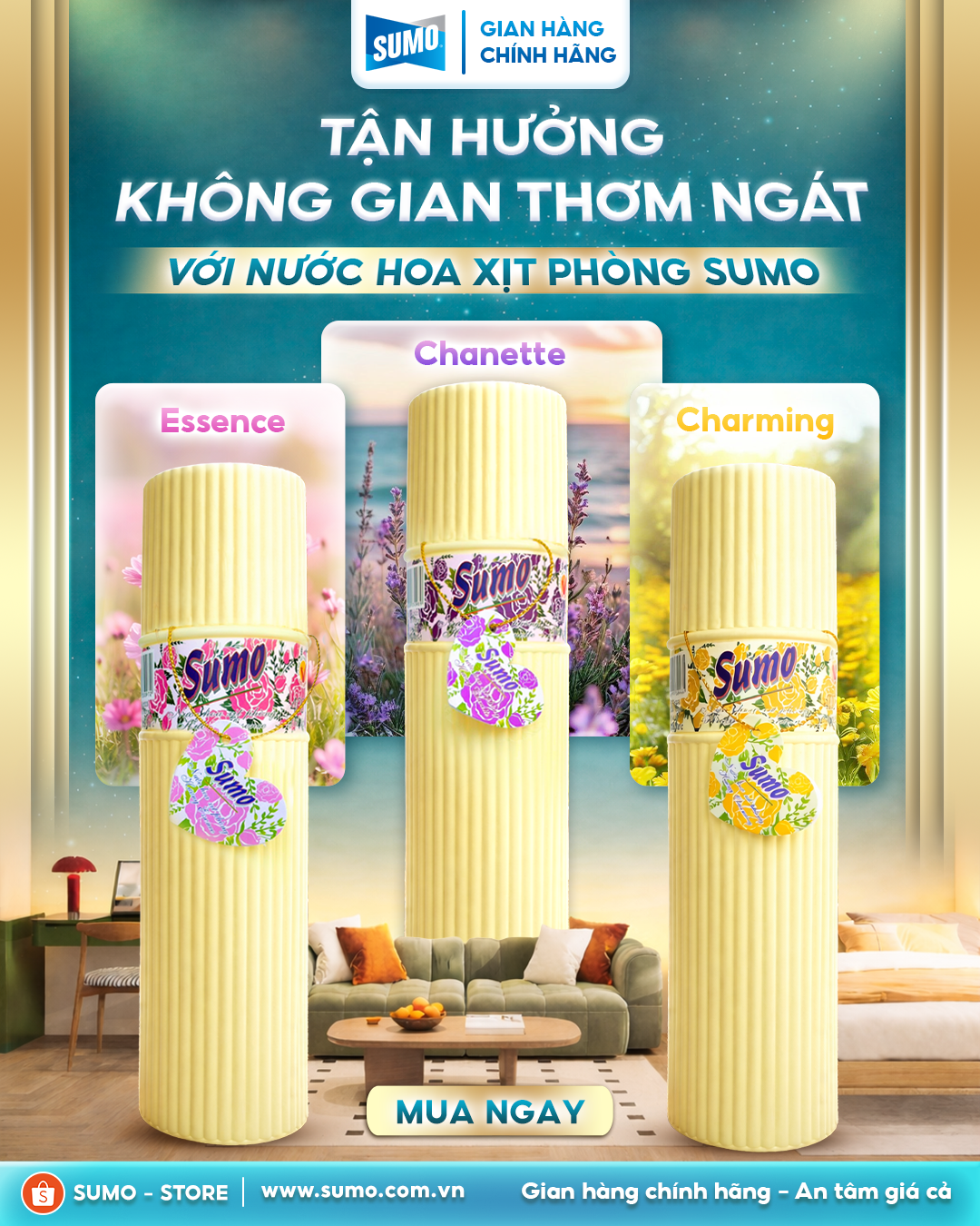 TẬN HƯỞNG KHÔNG GIAN THƠM NGÁT - VỚI NƯỚC HOA XỊT PHÒNG SUMO