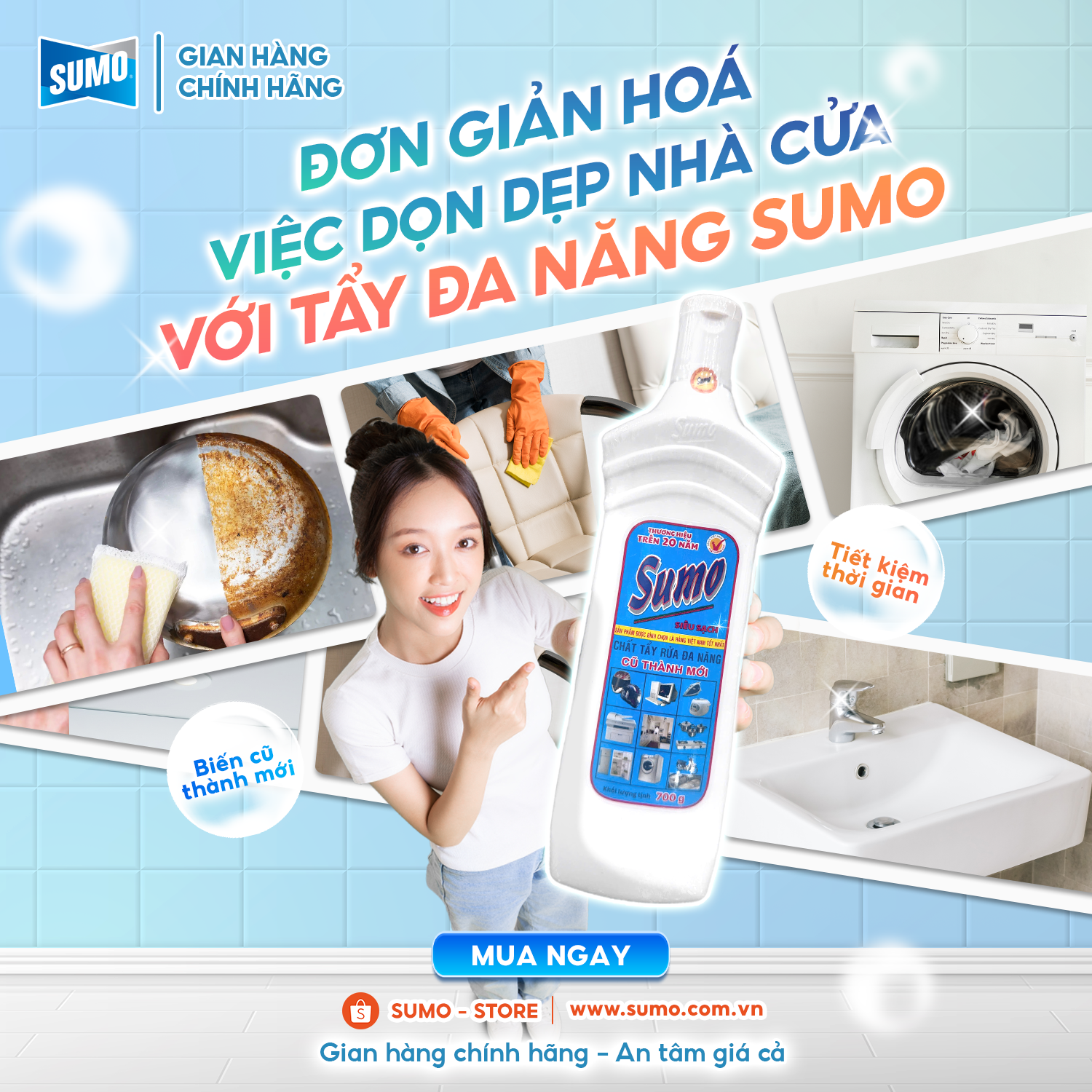 ĐƠN GIẢN HÓA VIỆC DỌN DẸP NHÀ CỬA  VỚI TẨY ĐA NĂNG SUMO