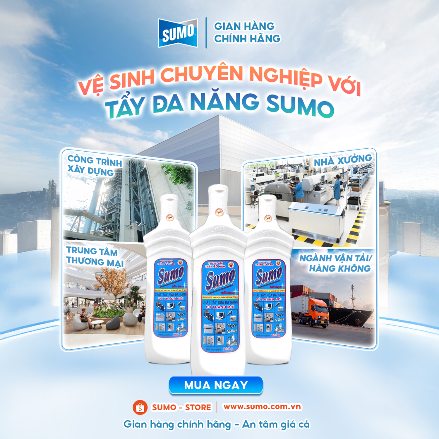 VỆ SINH CHUYÊN NGHIỆP VỚI TẨY ĐA NĂNG SUMO