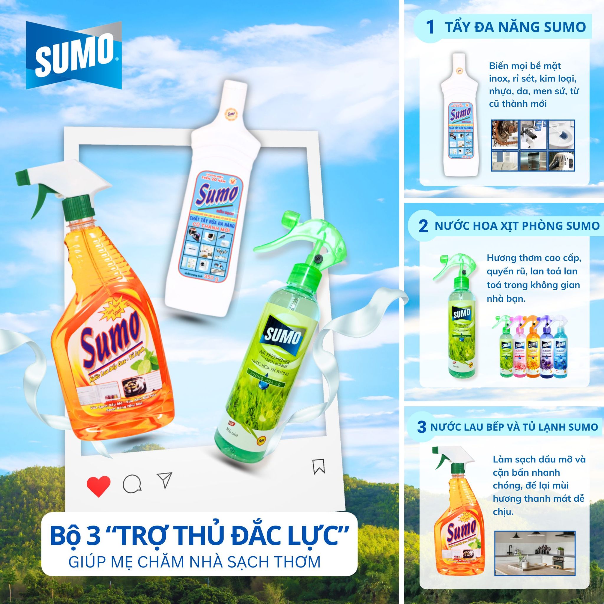 BỘ 3 TRỢ THỦ ĐẮC LỰC GIÚP MẸ CHĂM NHÀ SẠCH THƠM