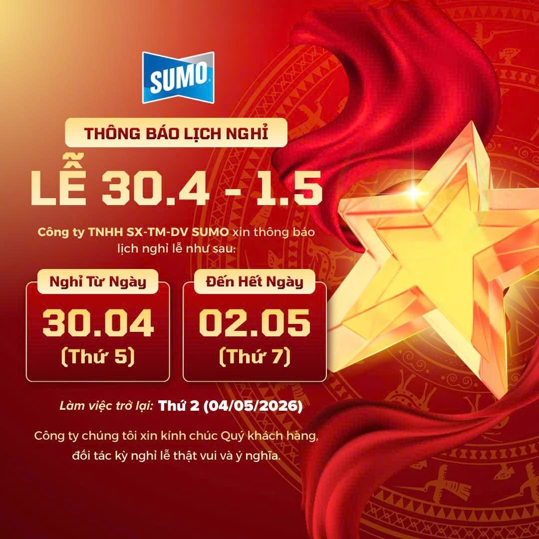 SUMO THÔNG BÁO LỊCH NGHỈ LỄ