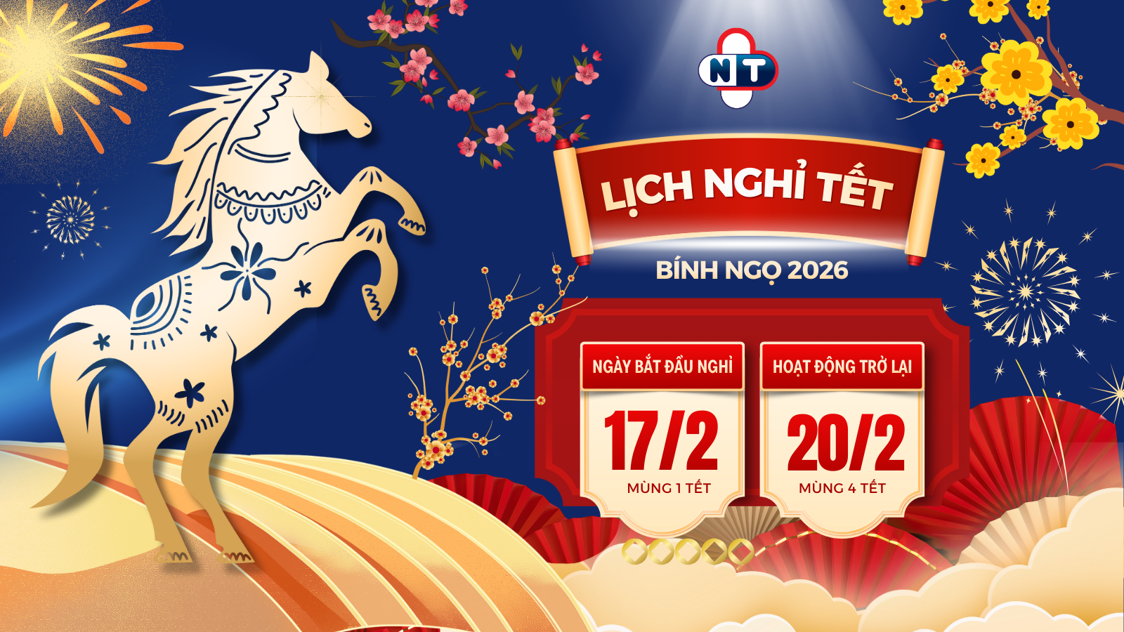 THÔNG BÁO LỊCH NGHỈ TẾT NGUYÊN ĐÁN 2026
