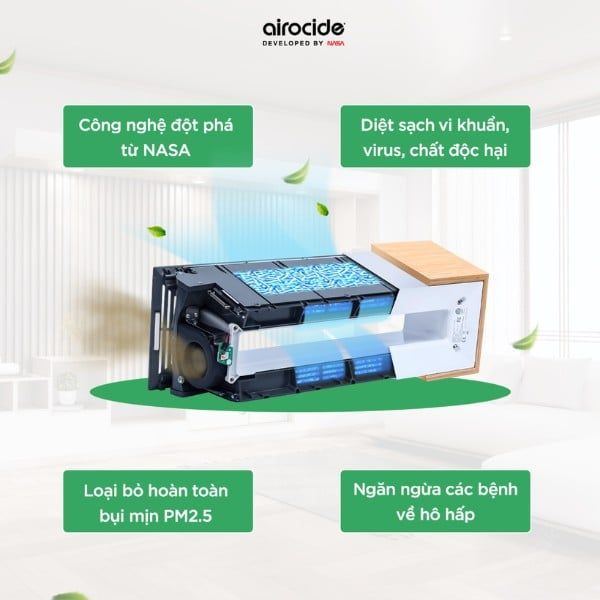 Máy lọc không khí Airocide APS-300 tạo ra không khí sạch mà không có khí thải nguy hiểm, sử dụng quy trình an toàn và hiệu quả