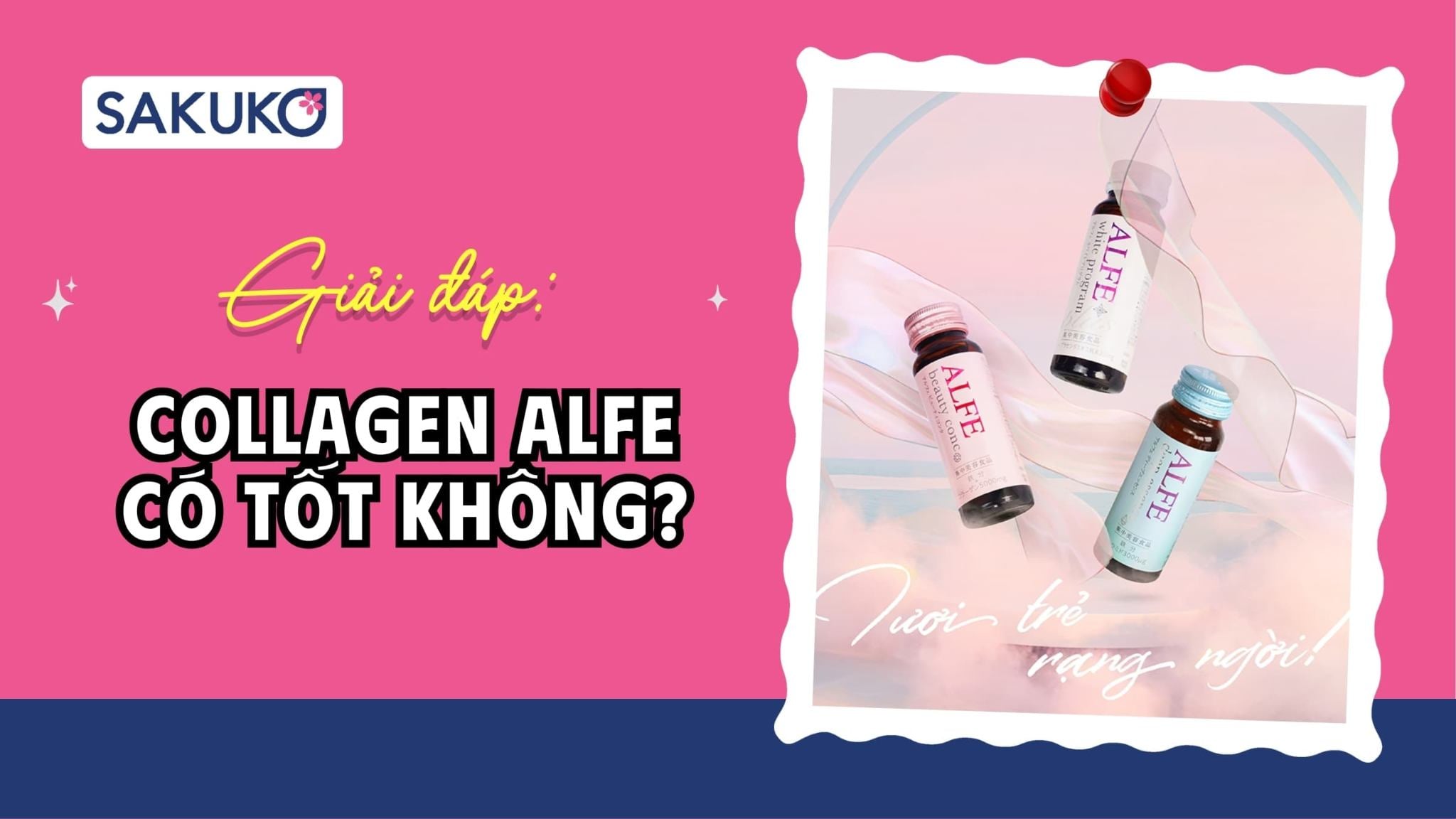 Collagen Alfe có tốt không? A-Z về tác dụng Alfe màu hồng, xanh, trắng