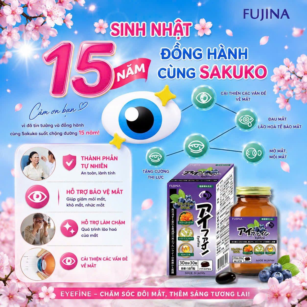 EYEFINE FUJINA – VIÊN UỐNG BỔ MẮT TỪ NHẬT BẢN