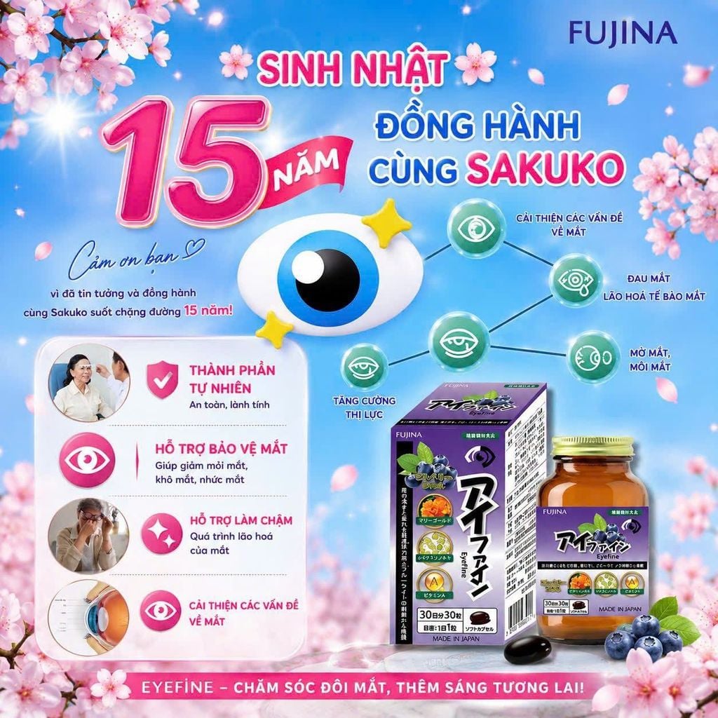 EYEFINE FUJINA – VIÊN UỐNG BỔ MẮT TỪ NHẬT BẢN