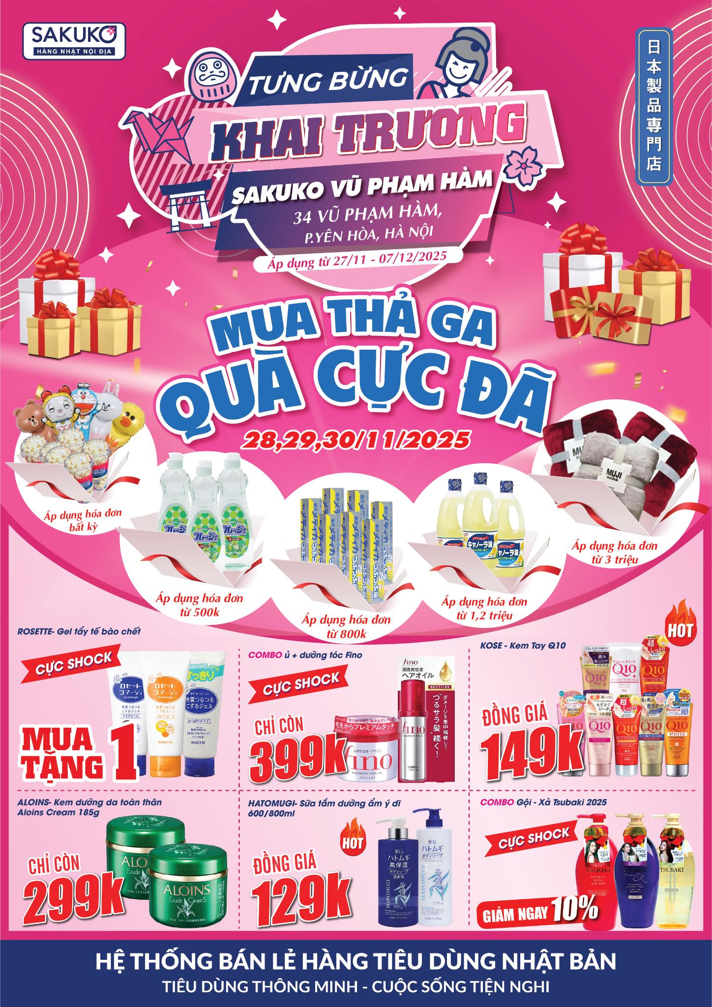 Tưng bừng khai trương siêu thị Sakuko 34 Vũ Phạm Hàm