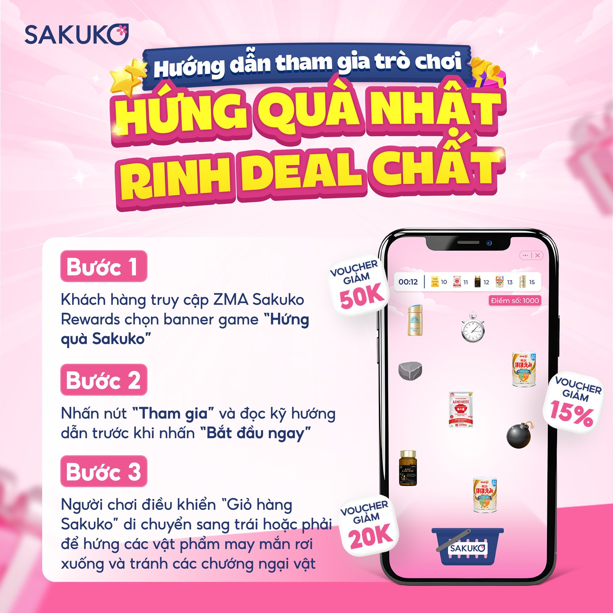 VỪA CHƠI GAME, VỪA SĂN DEAL XỊN: SAKUKO RA MẮT MINI GAME 