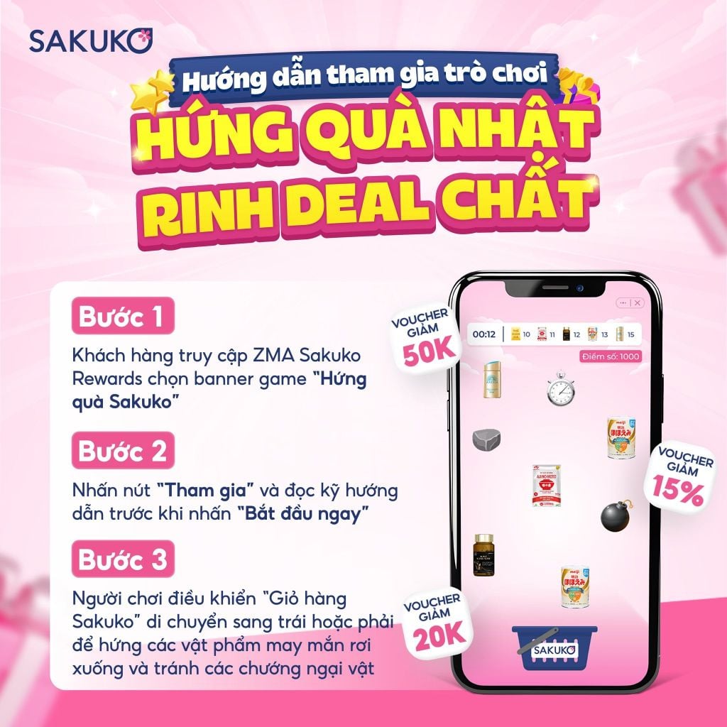 VỪA CHƠI GAME, VỪA SĂN DEAL XỊN: SAKUKO RA MẮT MINI GAME 