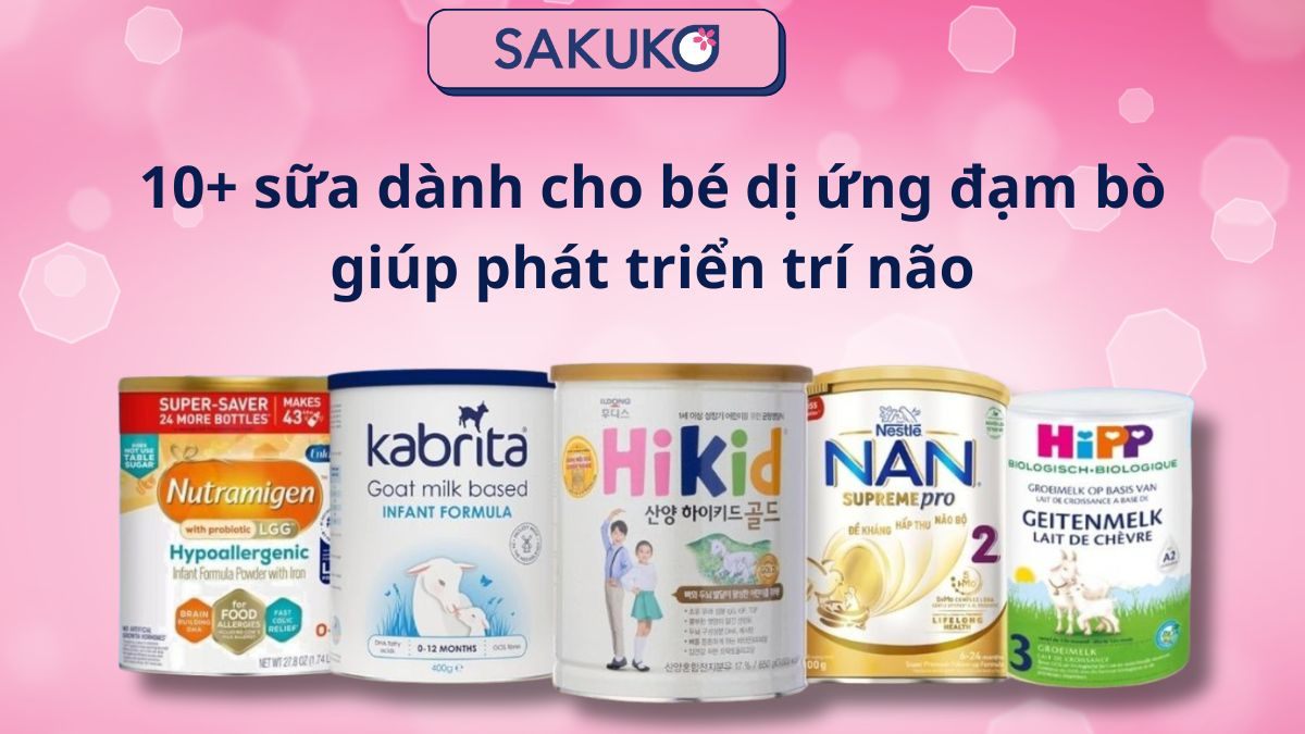 10+ sữa dành cho bé dị ứng đạm bò giúp phát triển trí não