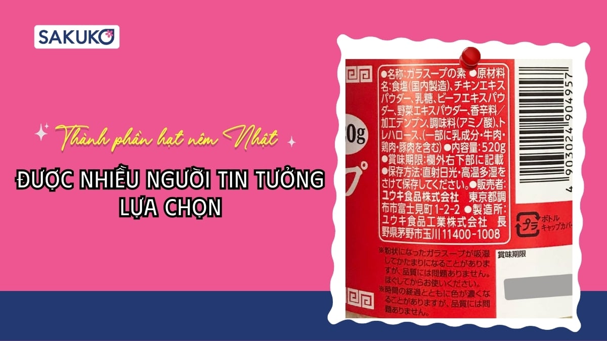 Phân tích thành phần hạt nêm Nhật được nhiều người tin dùng