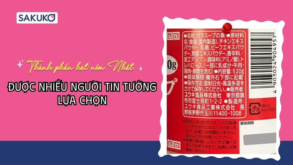 Phân tích thành phần hạt nêm Nhật được nhiều người tin dùng