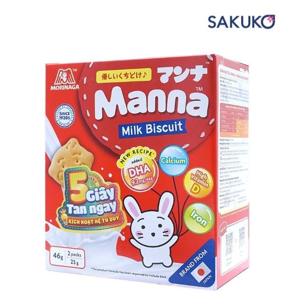 Bánh quy sữa Morinaga Manna là bánh ăn dặm có hàm lượng dinh dưỡng cao