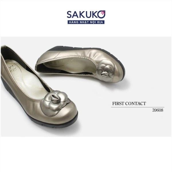 Giày búp bê đế xuồng đính hoa FIRSTCONTACT