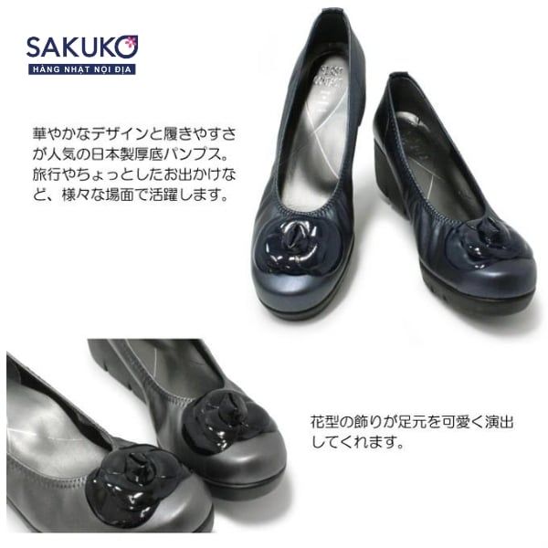 Giày búp bê đế xuồng đính hoa FIRSTCONTACT