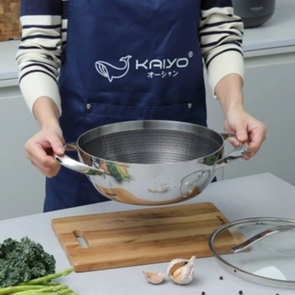 Chảo inox chống dính đáy liền Kaiyo KNW-6780