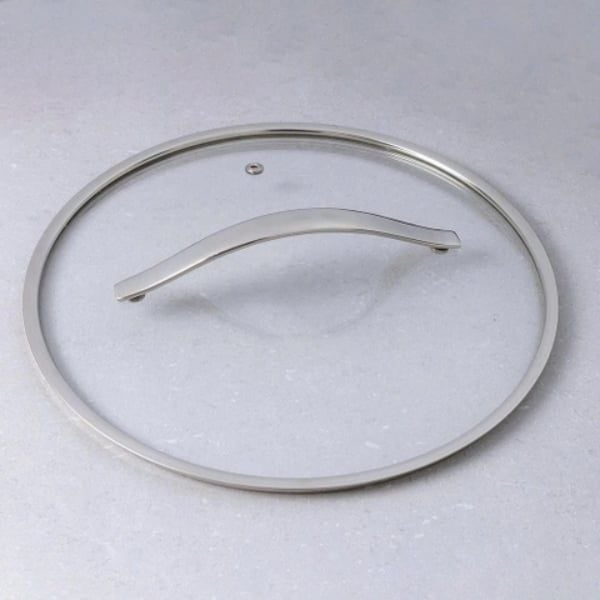 chảo inox tay cầm 24cm có vung kính Kaiyo