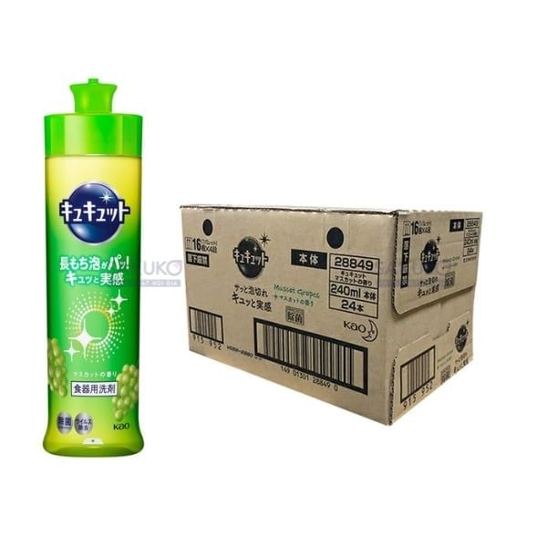 Hướng dẫn sử dụng nước rửa bát KAO Kyukyuto hương nho xanh