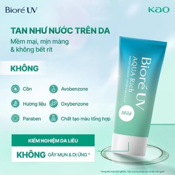 Kem chống nắng Biore dịu nhẹ cho da nhạy cảm sở hữu bảng thành phần lành tính
