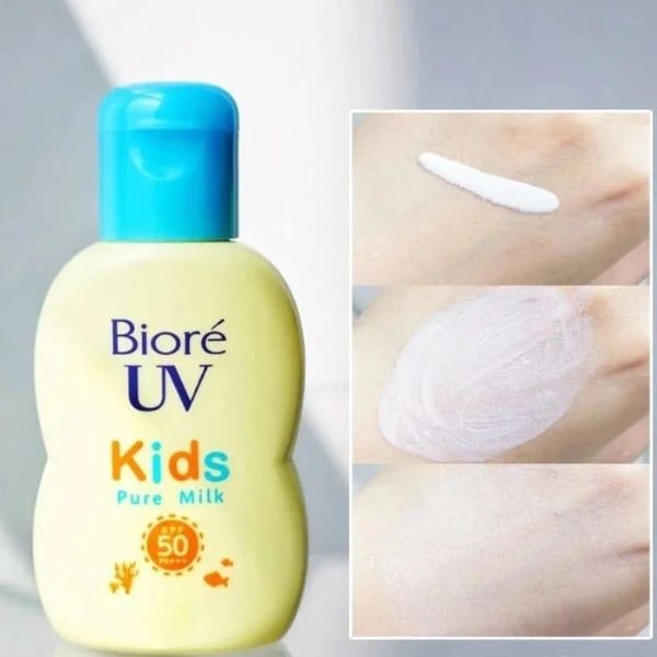 Kem chống nắng trẻ em Biore UV Kids sở hữu chỉ số SPF 50+ PA+++ lý tưởng cho các hoạt động ngoài trời và đi biển