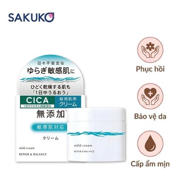Kem dưỡng Meishoku Repair & Balance Mild Cream giúp phục hồi và dưỡng da dịu nhẹ