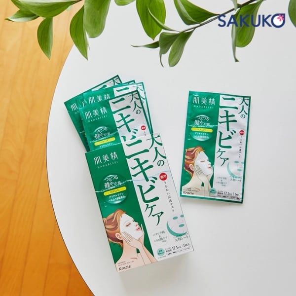 Mặt nạ Hadabisei với bảng thành phần giàu hoạt chất ngăn ngừa mụn, làm sáng da