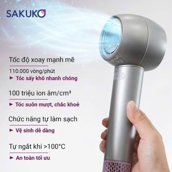 Máy sấy tóc Kaiyo KHD-412 với động cơ mạnh mẽ và kiểm soát nhiệt thông minh