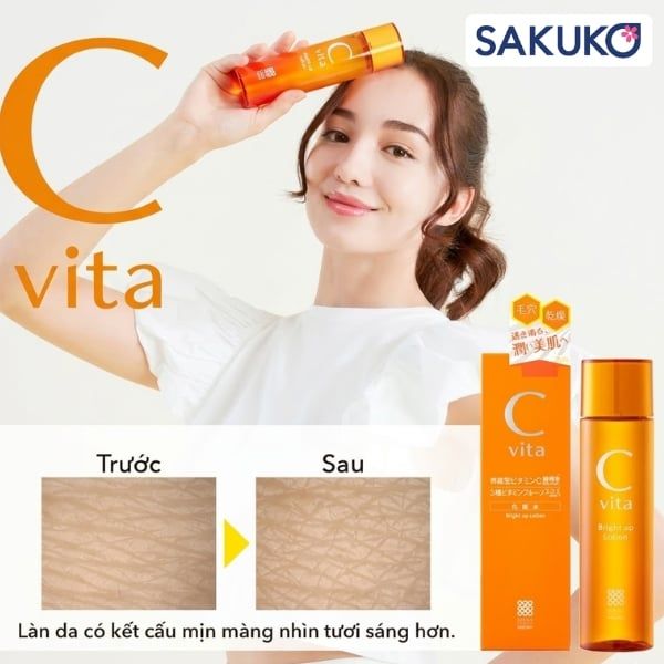 Meishoku C Vita Bright Up Lotion hỗ trợ làm sáng da hơn