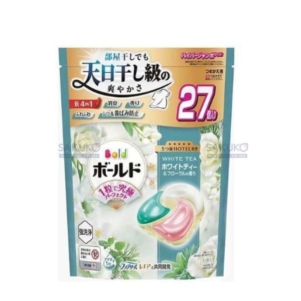 Hướng dẫn sử dụng viên giặt xả 4D Bold hương hoa trà trắng