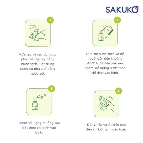 Cách pha sữa BeanStalk Sukoyaka M1 chuẩn chuyên gia