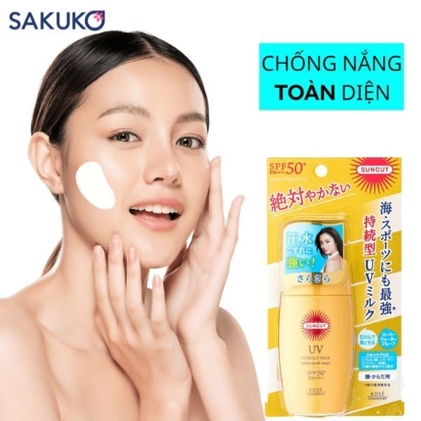 Sữa chống nắng Suncut UV Perfect Milk Super Water Proof SPF50+ PA++++ chống nắng phổ rộng