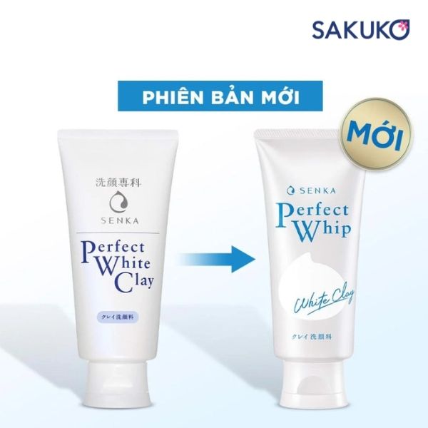 Phiên bản mới cải tiến của sữa rửa mặt Senka Perfect White Clay