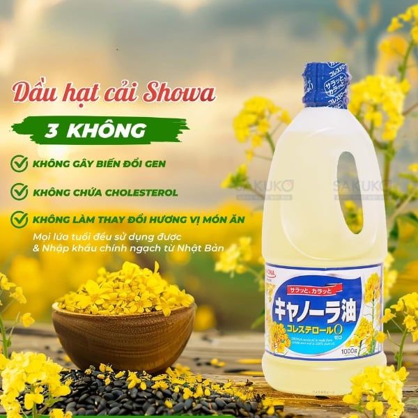 Điểm nổi bật của dầu ăn hạt cải Showa