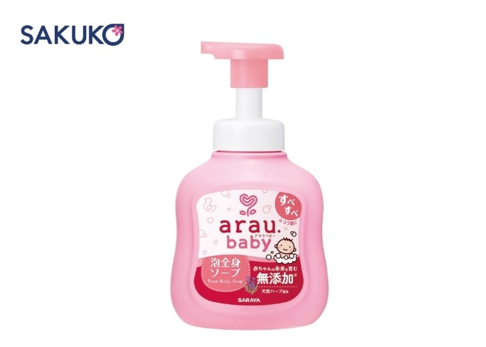 Sữa tắm gội thảo mộc Arau Baby chiết xuất lá tía tô giúp làm dịu da, nuôi dưỡng làn da bé sáng hồng tự nhiên