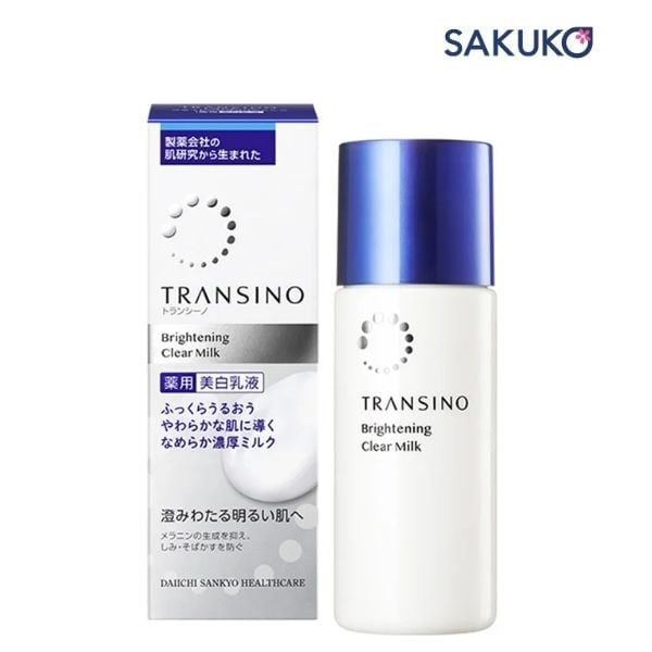 Transino Brightening Clear Milk giúp đẩy lùi sắc tố và mang lại làn da căng bóng