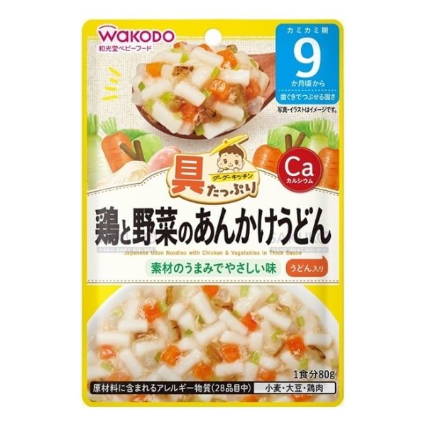 Thành phần thực phẩm bổ sung mì Udon vị gà và rau củ súp sệt