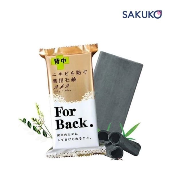 For Back Soap Bar với chiết xuất từ than hoạt tính và enzym giúp làm sạch và ngăn ngừa mụn lựng