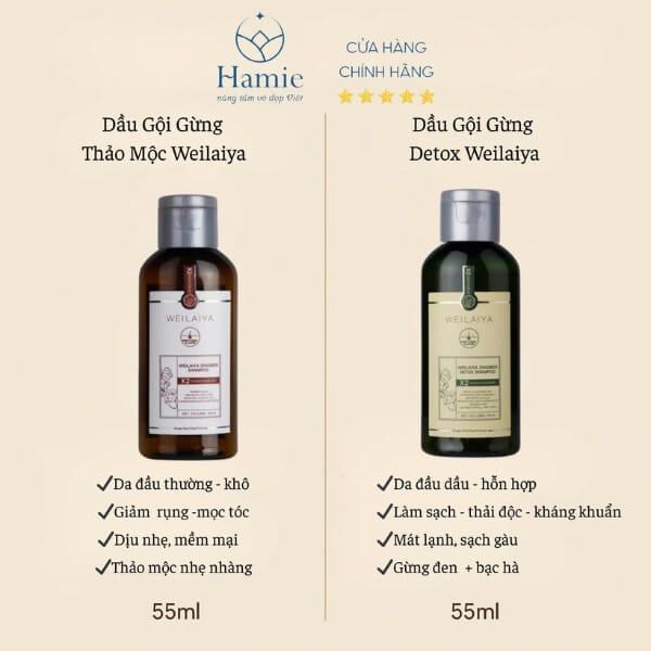 Thành Phần Nổi Bật Dầu Gội Gừng Weilaiya 55ml Hồng Kông