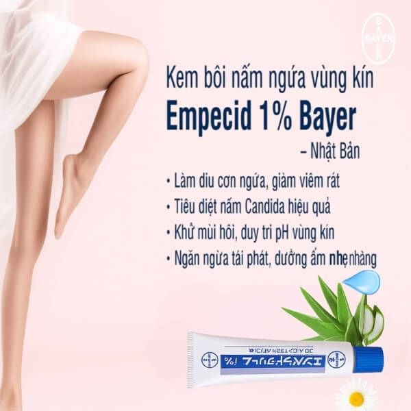Công dụng kem bôi nấm ngứa vùng kín Empecid 1% Nhật Bản