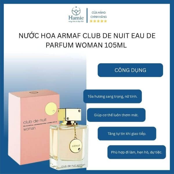 Nước Hoa Armaf Club De Nuit Eau De Parfum Woman 105ml Ả Rập CD