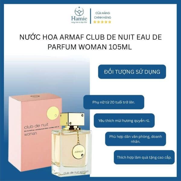 Nước Hoa Armaf Club De Nuit Eau De Parfum Woman 105ml Ả Rập DTSD