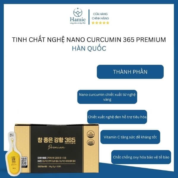 Tinh Chất Nghệ Nano Curcumin 365 PREMIUM 3gr x 32 Tuýp Hàn Quốc TP